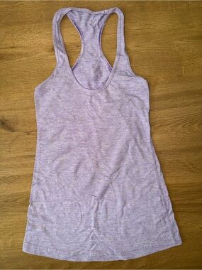 lululemon athletica Lavender & white Striped Racerback Tank